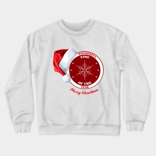 Christmas Clock with Hat Crewneck Sweatshirt